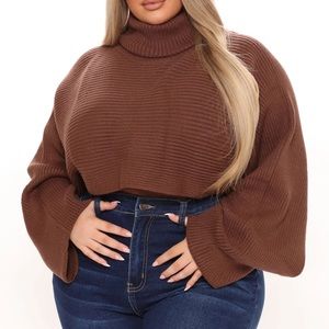 Brown Turtleneck Sweater- NEW